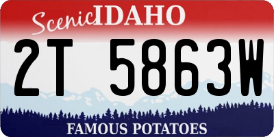 ID license plate 2T5863W