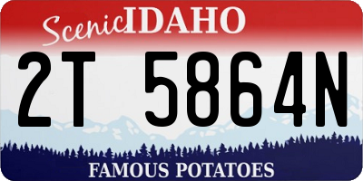 ID license plate 2T5864N