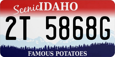 ID license plate 2T5868G
