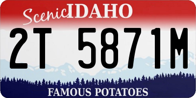 ID license plate 2T5871M