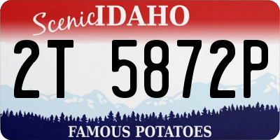 ID license plate 2T5872P