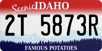ID license plate 2T5873R