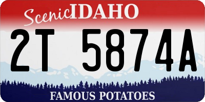 ID license plate 2T5874A