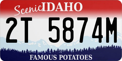ID license plate 2T5874M