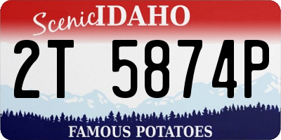 ID license plate 2T5874P
