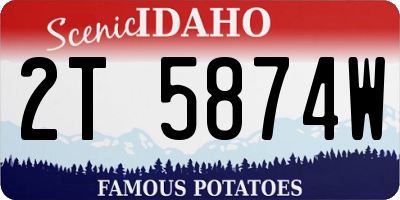 ID license plate 2T5874W