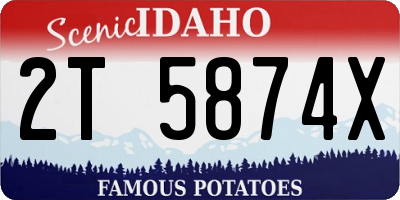 ID license plate 2T5874X