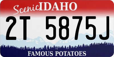 ID license plate 2T5875J