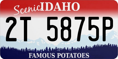 ID license plate 2T5875P