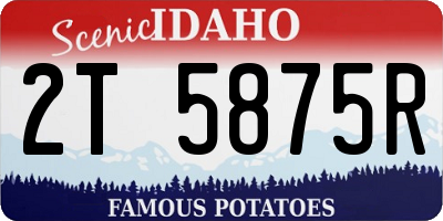 ID license plate 2T5875R
