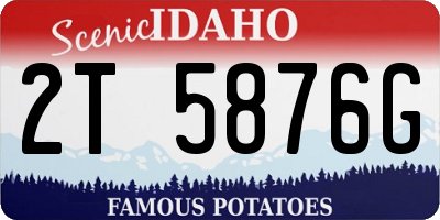ID license plate 2T5876G