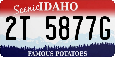 ID license plate 2T5877G