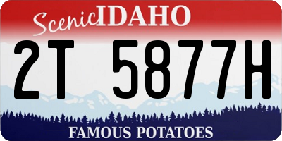 ID license plate 2T5877H