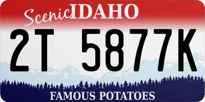 ID license plate 2T5877K