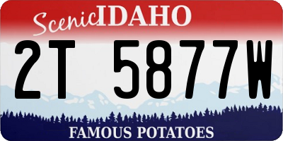 ID license plate 2T5877W