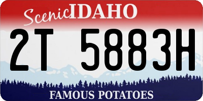 ID license plate 2T5883H