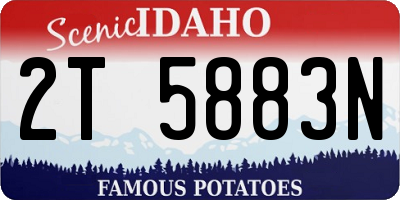 ID license plate 2T5883N