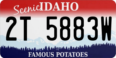 ID license plate 2T5883W
