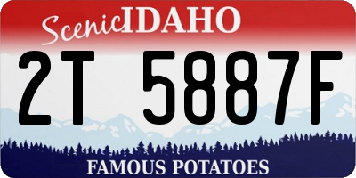 ID license plate 2T5887F