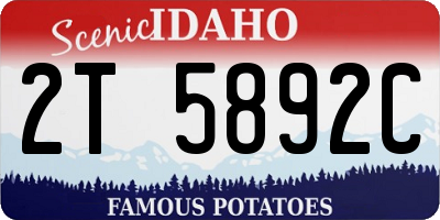 ID license plate 2T5892C
