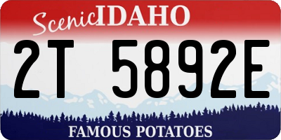ID license plate 2T5892E