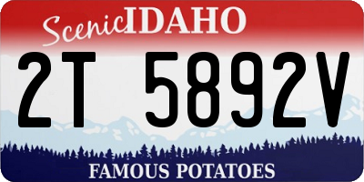 ID license plate 2T5892V