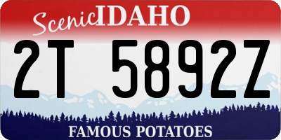 ID license plate 2T5892Z