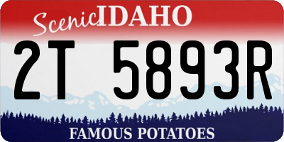 ID license plate 2T5893R