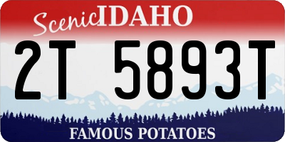 ID license plate 2T5893T