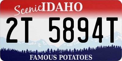 ID license plate 2T5894T