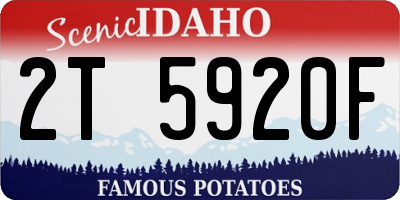 ID license plate 2T5920F