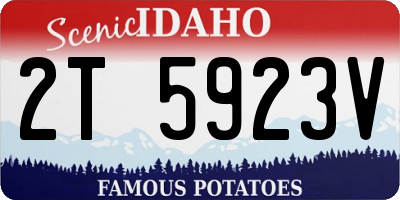 ID license plate 2T5923V