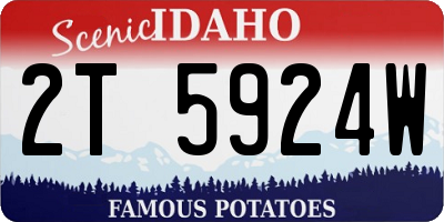 ID license plate 2T5924W