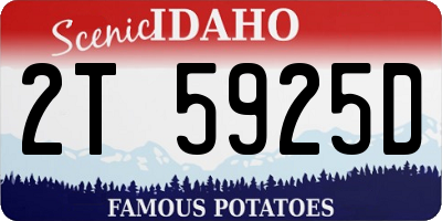 ID license plate 2T5925D