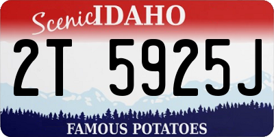 ID license plate 2T5925J