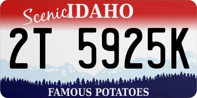 ID license plate 2T5925K