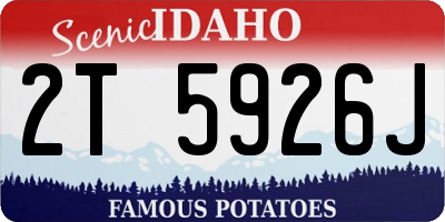 ID license plate 2T5926J