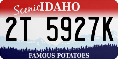 ID license plate 2T5927K
