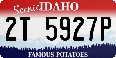 ID license plate 2T5927P