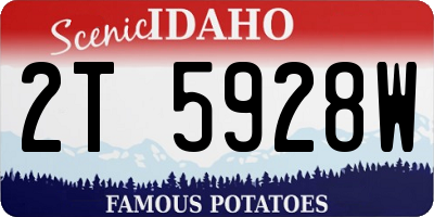 ID license plate 2T5928W