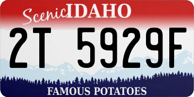 ID license plate 2T5929F