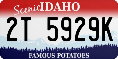 ID license plate 2T5929K