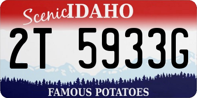 ID license plate 2T5933G