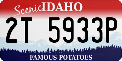 ID license plate 2T5933P