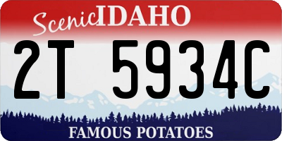 ID license plate 2T5934C