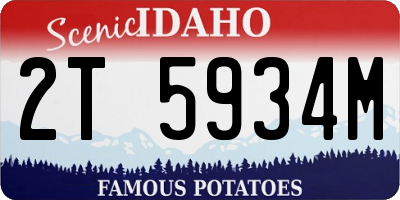 ID license plate 2T5934M