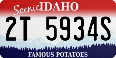ID license plate 2T5934S