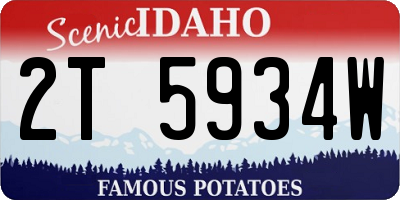 ID license plate 2T5934W