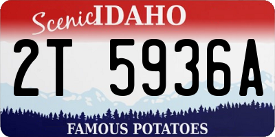 ID license plate 2T5936A