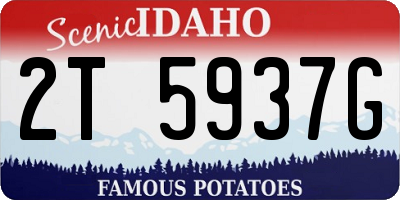 ID license plate 2T5937G